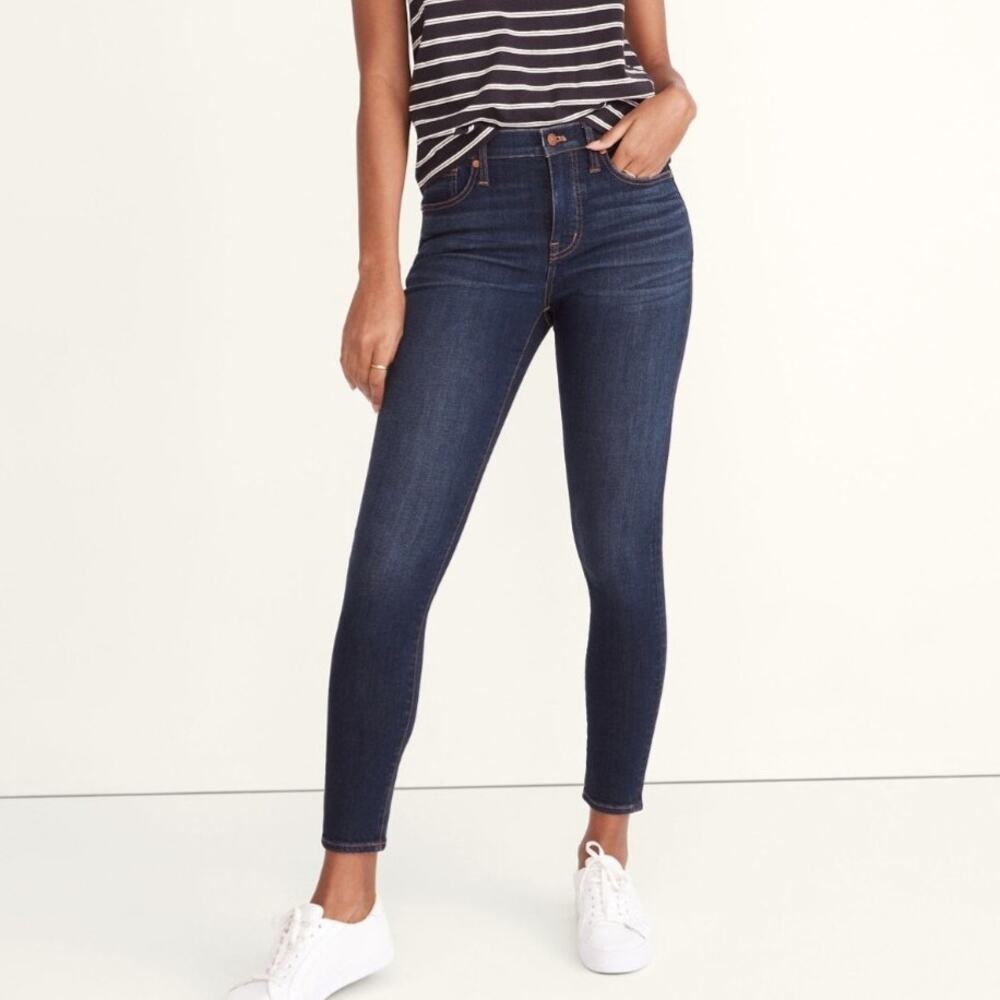 Madewell 9" Mid Rise Skinny Jeans Dark Blayton Wash‎ Tencel Stretch 28 NWT